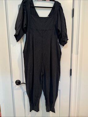 Free People Black Jumpsuit with Square Neck✨